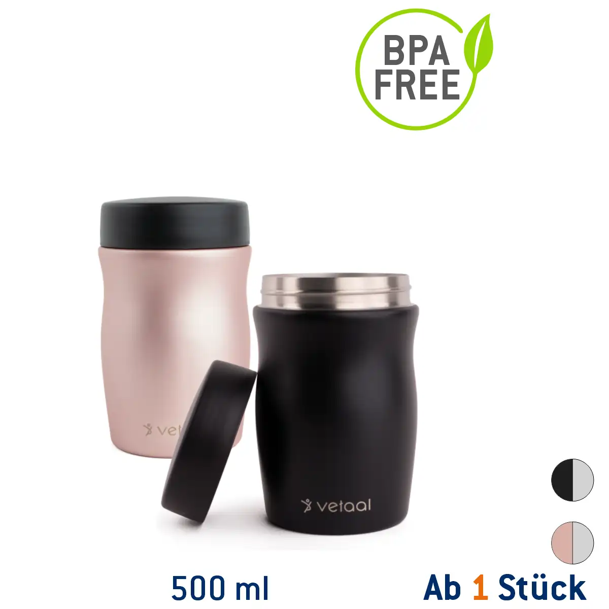 Thermo Edelstahl Food-Container Fylle Farbe: rosé Gravur: ohne Gravur